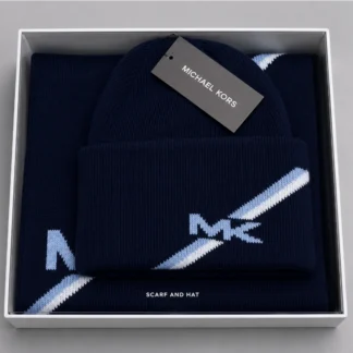 SET INVIERNO HOMBRE MICHAEL KORS GORRO BUFANDA AZUL