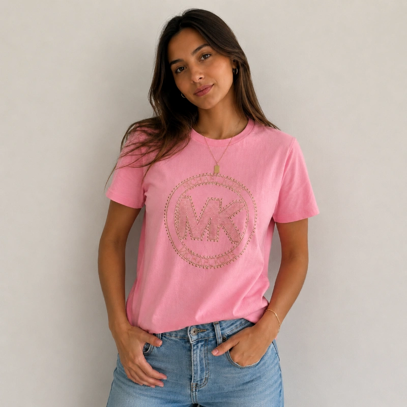 POLERA MICHAEL KORS MUJER LOGO ROSA