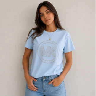 POLERA MICHAEL KORS MUJER LOGO CELESTE