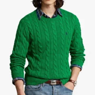 SWEATER POLO RALPH LAUREN CABLE KNIT VERDE UNISEX