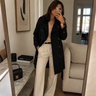 TRENCH MIDI MICHAEL KORS - BOTONES COLOR NEGRO