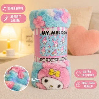 MANTA PELUDA 107 X 127 CM MODELO MY MELODY - HELLO KITTY