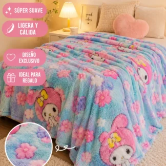 MANTA PELUDA 107 X 127 CM MODELO MY MELODY - HELLO KITTY