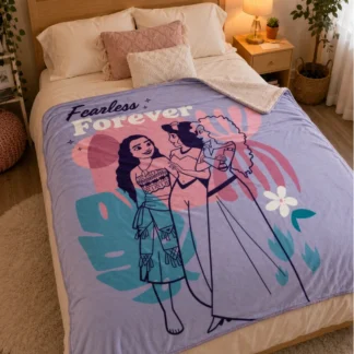 MANTA PELUDA DISNEY PARKS - PRINCESAS FEARLESS FOREVER 127X152CMS