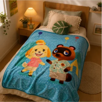 MANTA PELUDA ANIMAL CROSSING - NEW HORIZONS - NINTENDO 117X152 CMS