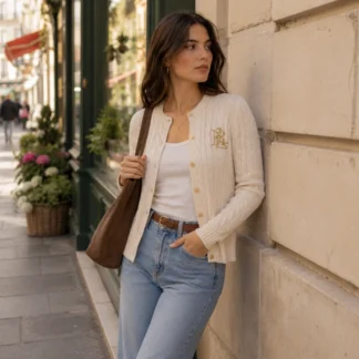 Lauren Ralph Lauren Cardigan Cable Knit crema original disponible en Trendstore Chile • Cardigan Lauren Ralph Lauren tejido trenzado de algodón vista frontal Chile • Detalle tejido cable knit Lauren Ralph Lauren cardigan premium para mujer • Logo bordado Lauren Ralph Lauren cardigan original compra segura Chile • Cardigan crema Lauren Ralph Lauren de algodón premium envío a todo Chile • Vista lateral cardigan Lauren Ralph Lauren mujer elegante Trendstore Chile • Textura algodón suave Lauren Ralph Lauren Cable Knit Cardigan original • Cardigan Lauren Ralph Lauren color crema exclusivo para mujer disponible en Trendstore Chile