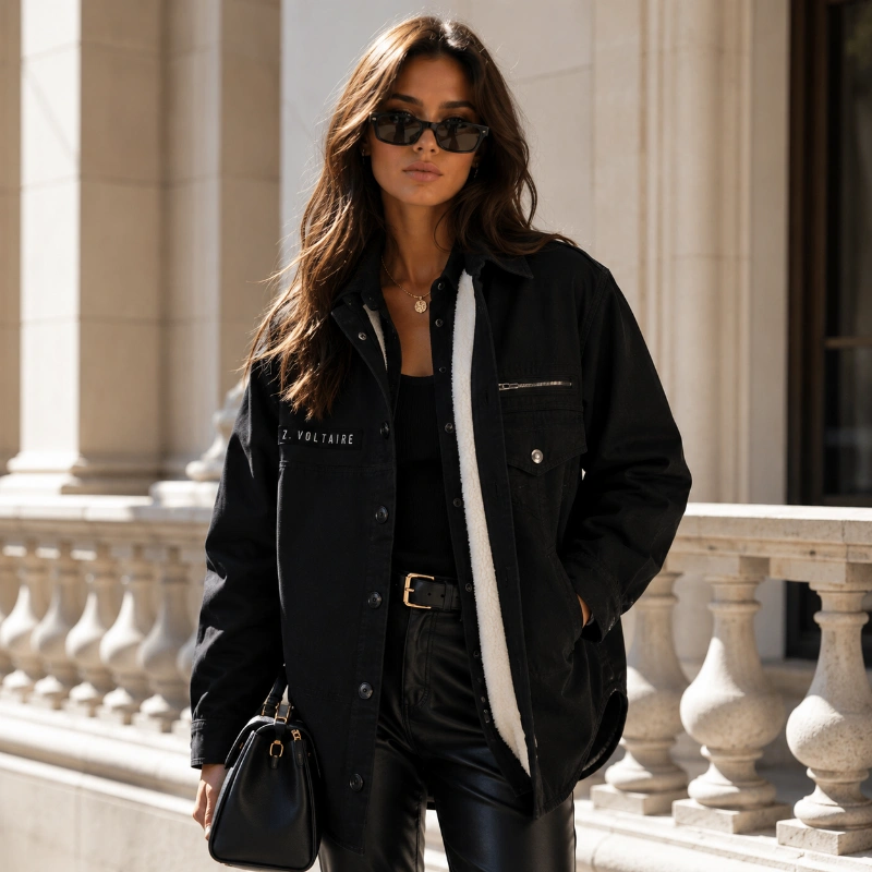 CHAQUETA ZADIG & VOLTAIRE TROY JACKET NEGRA DE ALGODÓN