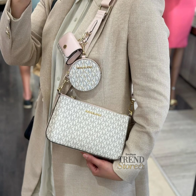 CROSSBODY TECH MICHAEL KORS JET SET TRAVEL VAINILLA ROSA