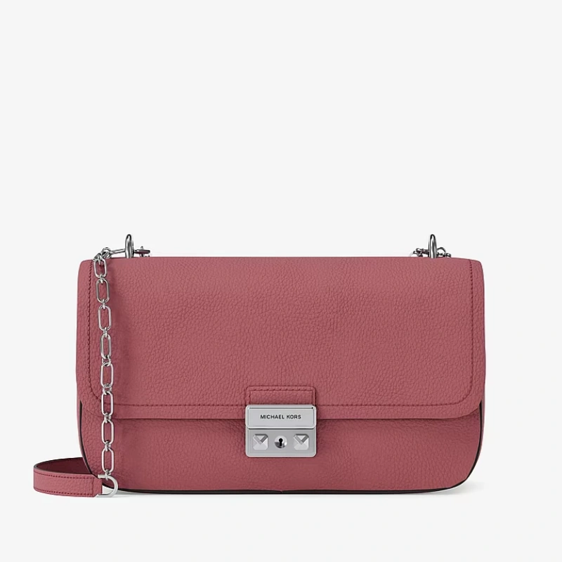 CARTERA DE HOMBRO MICHAEL KORS TRIBECA GRANDE DE CUERO GRANULADO COLOR ROSEWOOD