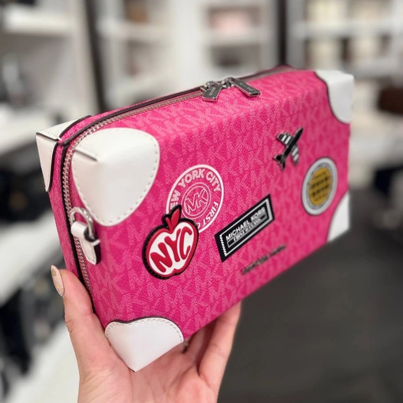 CROSSBODY MICHAEL KORS JEANIE MONOGRAMA ROSA - EDICION LIMITADA NEW YORK