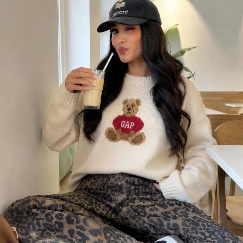 SWEATER OVERSIZE GAP TEDDY BEAR (OSITO) 100% ALGODÓN BEIGE
