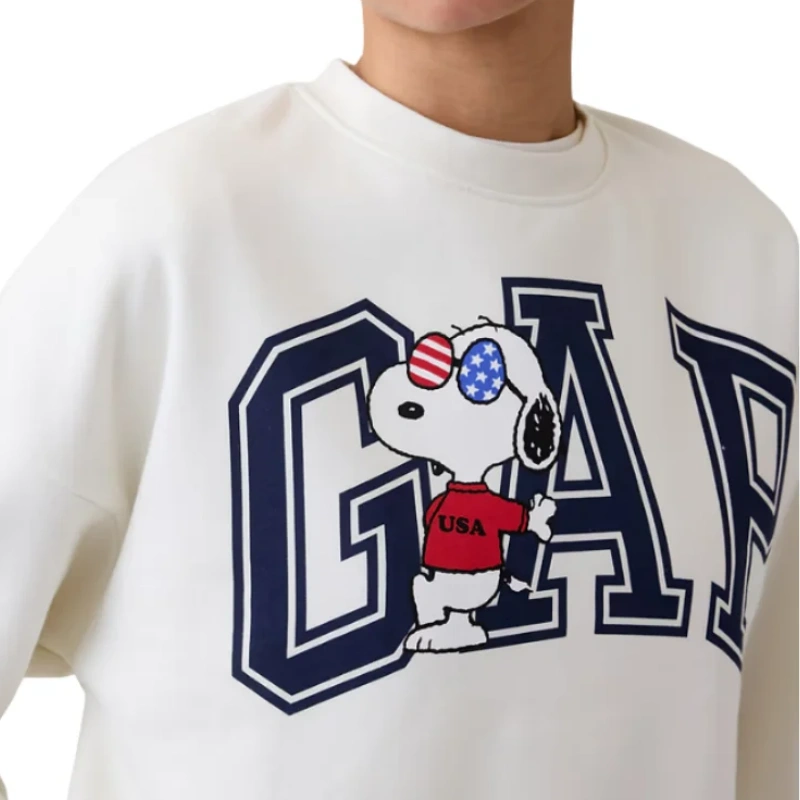 POLERON GAP LOGO SNOOPY POLERON USA BLANCO