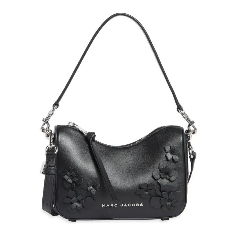 CARTERA MARC JACOBS DAISY APPLIQUÉ SMALL DE CUERO CON FLORES NEGRO