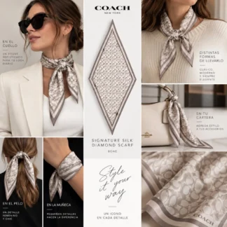 Pañuelo Coach Signature Silk Diamond Scarf Bone pañuelo Coach de seda Bone pañuelo Coach Signature 100% seda Coach Signature Silk Scarf pañuelo de seda Coach mujer pañuelo Coach Bone original pañuelo Coach para cartera pañuelo Coach para cuello accesorio Coach de seda pañuelo Coach original Trendstore Chile Pañuelo Coach, Coach Signature Scarf, Coach Silk Scarf, pañuelo Coach seda, pañuelo Coach Bone, pañuelo Signature Coach, pañuelo de seda mujer, Coach Signature Silk Diamond Scarf, accesorio Coach mujer, pañuelo Coach original, Coach Chile, Trendstore Chile. Pañuelo Coach Signature Silk Diamond Scarf Bone confeccionado en 100% seda. Suave, liviano y versátil para usar al cuello, cabello, muñeca o cartera.