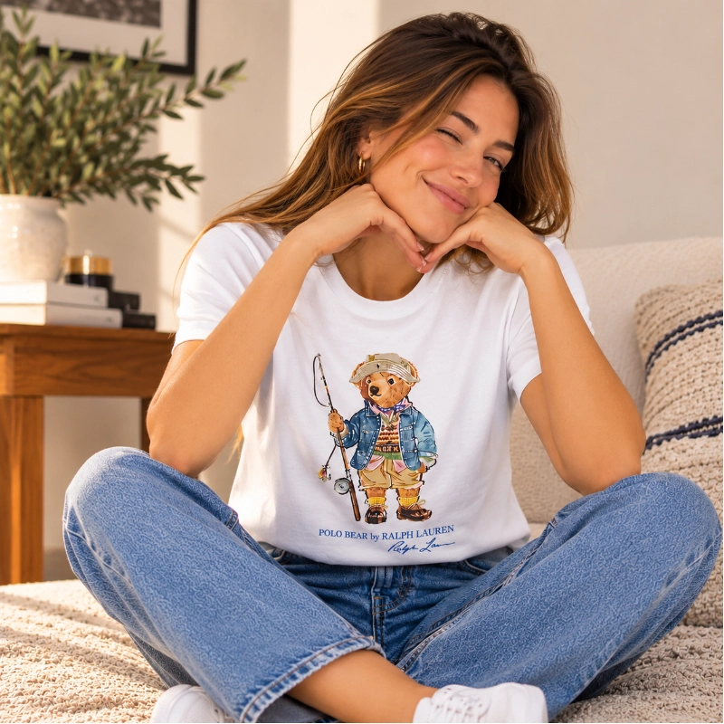 POLERA MUJER POLO RALPH LAUREN - POLO BEAR BLANCA