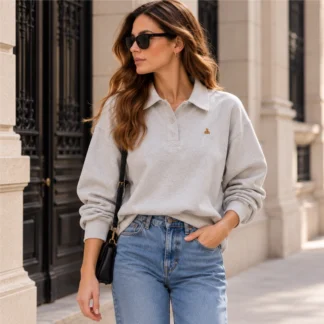 # POLERÓN GAP MUJER GRIS CROPPED TIPO POLO CON OSO BRANNAN BEAR ## 1. Título SEO del producto **POLERÓN GAP MUJER GRIS CROPPED TIPO POLO CON OSO BORDADO** ## 2. Descripción corta Un básico deportivo con un toque clásico y femenino. 🩶 Este polerón GAP para mujer combina un diseño cropped con cuello tipo polo, botones delanteros y el adorable oso Brannan Bear bordado en el pecho. Confeccionado en suave French terry, ofrece un estilo relajado ideal para crear outfits cómodos, modernos y con inspiración universitaria. ## 3. Copy para Instagram / Reel El clásico estilo GAP, en una versión más coqueta. 🩶🐻 Este polerón gris tiene todos los detalles que nos encantan: cuello polo, botones delanteros y el icónico Brannan Bear bordado en el pecho. Su corte cropped y hombros caídos le dan ese aire relajado que queda increíble con jeans de tiro alto. **Un básico con personalidad, disponible en Trendstore Chile.** ## 4. Descripción larga SEO El polerón GAP Relaxed Cropped Polo para mujer en color gris combina el estilo deportivo característico de GAP con detalles inspirados en la moda clásica estadounidense. Su diseño destaca por el cuello extendido tipo polo, la abertura frontal con botones y el bordado del oso Brannan Bear en el pecho, un detalle distintivo que aporta personalidad a la prenda. Está confeccionado en tejido French terry, conocido por su textura cómoda y su estructura versátil. Incorpora mangas largas con hombros caídos, puños acanalados y pretina ajustada, que complementan su silueta relajada. Su largo cropped llega aproximadamente a la cintura, lo que permite combinarlo con jeans de tiro alto, pantalones casuales, joggers o faldas para crear distintos looks. El color gris facilita las combinaciones y convierte este polerón GAP en una alternativa práctica para el día a día. Encuentra este polerón GAP gris para mujer en Trendstore Chile y añade a tu clóset una prenda que combina comodidad, diseño contemporáneo y el encanto del icónico Brannan Bear. ## 5. Características - **Marca:** GAP. - **Modelo:** Relaxed Cropped Polo Sweatshirt. - **Tipo de prenda:** Polerón tipo polo. - **Público:** Mujer. - **Color:** Gris. - **Diseño:** Oso Brannan Bear bordado en el pecho. - **Cuello:** Extendido tipo polo. - **Cierre:** Abertura frontal con botones. - **Mangas:** Largas. - **Hombros:** Caídos (*dropped shoulder*). - **Puños:** Acanalados. - **Pretina:** Acanalada. - **Largo:** Cropped. - **Tejido:** French terry. - **Estilo:** Casual, deportivo y preppy. ## 6. Materiales y composición - **Tejido:** French terry. - **Composición exacta:** No especificada en la información proporcionada. ## 7. Medidas y tallaje - **Largo:** Cropped, de largo más corto que un polerón tradicional. - **Calce:** Relajado. - **Hombros:** Caídos. - **Medidas exactas:** No especificadas en la información proporcionada. ## 8. Color **Gris.** ## 9. Modelo / Style Number - **Modelo:** GAP Relaxed Cropped Polo Sweatshirt. - **Número de producto:** No especificado en la información proporcionada. ## 10. Público Mujer. ## 11. Disponibilidad Disponible en Trendstore Chile, según disponibilidad de stock. ## 12. SEO para imágenes 1. Polerón GAP mujer gris cropped tipo polo. 2. Polerón GAP gris con oso Brannan Bear bordado. 3. Polerón GAP Relaxed Cropped Polo Sweatshirt. 4. Polerón gris GAP mujer con botones delanteros. 5. Polerón GAP cropped cuello polo mujer. 6. Detalle bordado oso Brannan Bear GAP. 7. Polerón GAP French terry gris para mujer. 8. Polerón GAP estilo preppy mujer. 9. Polerón GAP gris original en Trendstore Chile. 10. Polerón GAP cropped mujer Chile. ## 13. Palabras clave SEO polerón GAP mujer, polerón gris GAP, polerón cropped mujer, polerón GAP cuello polo, polerón GAP Brannan Bear, polerón gris con botones, polerón French terry mujer, polerón GAP original, ropa GAP mujer Chile, Trendstore Chile. ## 14. Meta description Descubre el polerón GAP gris cropped para mujer, con cuello polo, botones delanteros y oso Brannan Bear bordado. Encuéntralo en Trendstore Chile.