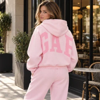 POLERÓN GAP MUJER ROSA- VintageSoft Crop Logo Hoodie